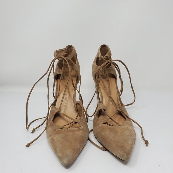 Banana Republic Nude lace up point toe heels 9.5 Excellent condition - Picture 2 of 8